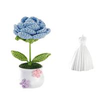 Mini Tulipas Artificiais De Crochê Feitas À Mão Em Vaso, Decoração Criativa Para Casa, Presente