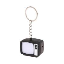 Mini TV Vintage Com Simulação De Som LED, Chaveiro Criativo Em Forma De Televisão, Pingente Para