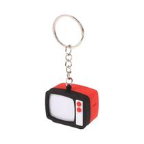 Mini TV Vintage Com Simulação De Som LED, Chaveiro Criativo Em Forma De Televisão, Pingente Para