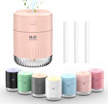 Mini umidificador colorido, umidificador USB recarregável, 4 modos Super Quiet, umidificadores para quarto, adequados para escritórios de viagens Family-Soft Pink2.0