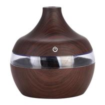 Mini Umidificador De Ambientes Led Usb 150ml Aromatiador - Madeira Escura