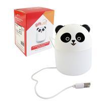 Mini Umidificador de Ar Ambiente Aromatizador Portátil USB Luzes Led Vaso Madeira Vulcão Animais Bichinhos Fofos Gato Coelho Panda - GiftUtil