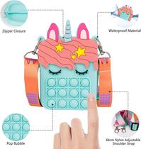 Mini Unicórnio Pop Fidget Sensorial Brinquedos Saco de Ombro, Silicone