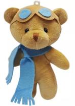 Mini Urso Aviador de Pelúcia 12cm em Pé - Jogo de 05pçs