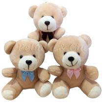 Mini Urso Baby De Pelúcia 10cm - Kit 12pçs Com Laço