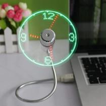 Mini USB Clock Fan, Flexível Swan Clock LED USB Clock Fan Ti