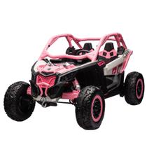 Mini Utv Carro Can Am Maverick Elétrico 24V Infantil Jipe Buggy Led Som Usb Rosa Importway Bw238rs