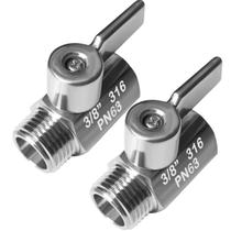 Mini válvula de esfera Beduan em aço inoxidável (316) 3/8 NPT (x2)