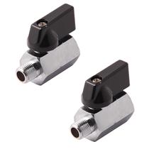 Mini válvula de esfera de metal e 1/8 NPT fêmea x macho de latão (pacote com 2) Mini válvula de esfera de metal e 1/8 NPT fêmea x macho de latão (pacote com 2)