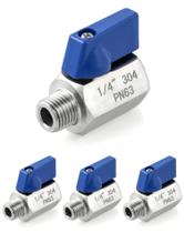 Mini válvula de esfera QWORK 1/4 NPT feminina e masculina em aço inoxidável 304