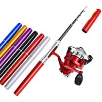 Mini Vara Telescópica Pesca Tipo Caneta Com Molinete + Linha Mini Vara Telescópica Pesca Tipo Caneta Com Molinete + Linha