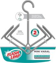 Mini Varal Cinza para 2 pares de Calçados, LAV6797CZ, Flash Limp Mini Varal Cinza para 2 pares de Calçados, LAV6797CZ, Flash Limp