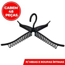 Mini Varal De Cabide Montado até Cabe 48 Peça Plástico Preto - SECALUX