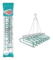 Mini Varal Lavanderia Com Cabides Para 8 Camisas Flash Limp