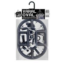 Mini Varal Oval com 16 Pregadores Plast Leo 72 Cinza Mini Varal Oval com 16 Pregadores Plast Leo 72 Cinza