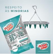 Mini Varal Oval Flash 24 Prendedores Roupa Intima Portátil