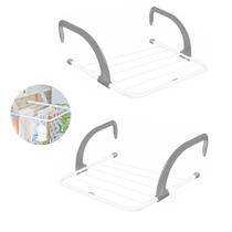 Mini Varal Portatil Kit 2 Unidades Externo Secador de Roupa Banheiro Box Janela Lavanderia - Ralos e Toneiras