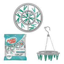 Mini varal redondo c/16 prendedores Flashlimp Mini varal redondo c/16 prendedores Flashlimp