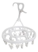 Mini Varal Roupa Para Intima Meia Cueca Calcinha Oval 24 Prendedores Gancho Cabide Pratico