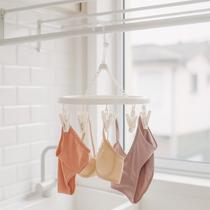 Mini Varal Roupa Para Intima Meia Cueca Calcinha Oval 24 Prendedores Gancho Cabide Pratico