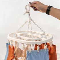 Mini Varal Roupa Para Intima Meia Cueca Calcinha Oval 24 Prendedores Gancho Cabide Pratico
