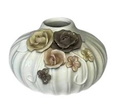 Mini Vaso Bojudo com Flores em Porcelana Colors 10x6cm