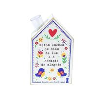 Mini Vaso Casinha Netos alegria em MDF - Branca 10x6X3cm Mini Vaso Casinha Netos alegria em MDF - Branca 10x6X3cm