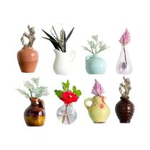 Mini Vaso De Cerâmica 3D Ímãs De Geladeira Leve Pequena Flor Adesivo De Mensagem Criativa Para