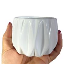Mini Vaso De Cerâmica Branco Diamond P Suculenta Pote 6 Mini Vaso De Cerâmica Branco Diamond P Suculenta Pote 6