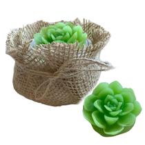 Mini vaso de gesso com vela suculenta 3 unidades