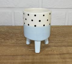Mini vaso de porcelana tripé - azul