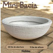 mini Vaso Decorativo Bacia em polietileno escovado 22cm para suculentas cactos