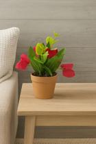 Mini Vaso Decorativo C/ Flor Primavera Artificial Realista Vermelho Mini Vaso Decorativo C/ Flor Primavera Artificial Realista Vermelho