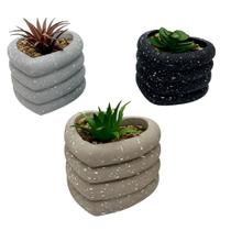 Mini Vaso Decorativo em Formato de Coração com Suculenta Artificial Decoração Moderna e Romântica