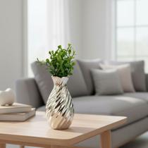 Mini Vaso Decorativo Metalizado Dourado Rosé Gold ou Prata Para Sala Quarto Escritório Decoração Mini Vaso Decorativo Metalizado Dourado Rosé Gold ou Prata Para Sala Quarto Escritório Decoração