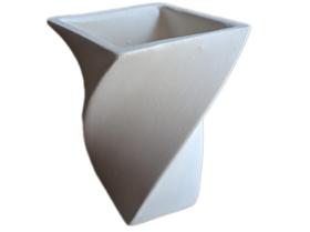 Mini Vaso em Cerâmica Cachepot Espiral Base Fina Decorativo Decoração para Planta Suculenta Branco Fosco Para Pintar - Ideal Store