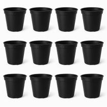 Mini Vaso Plástico N6 Preto Para Suculentas - Kit 100 Und