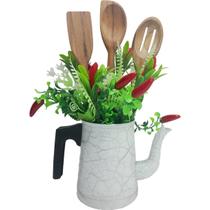 Mini Vaso Regador Alumínio Arranja Artificial Branco 32cm