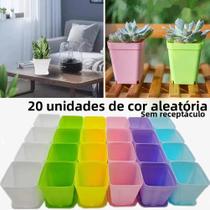 Mini Vasos Coloridos Quadrados Para Flores 20pcs Bandejas Para Plantas Suculentas DIY Decoração Para
