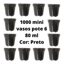 Mini Vasos pote 6 preto 1000 unidades vasos atacado para mini suculentas cactos lembrancinha artesanato fazer mudas de suculentas plantas geral - AIMIRIM