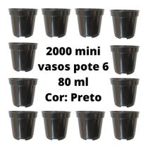 Mini Vasos pote 6 preto 2000 unidades vasos atacado para mini suculentas cactos lembrancinha artesanato fazer mudas de suculentas plantas geral - AIMIRIM