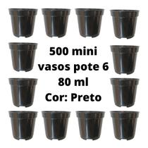 Mini Vasos pote 6 preto 500 unidades para mini suculentas cactos lembrancinha artesanato fazer mudas de suculentas plantas geral