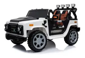Mini Veiculo Elétrico Jipe Off Road 4x4 Branco Som E Luz 643