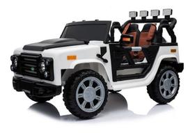 Mini Veiculo Elétrico Jipe Off Road 4x4 Branco Som E Luz 643