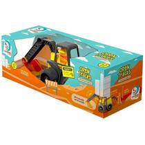Mini Veiculo OPEN TRACKS Trator Retro Escavadeira com Boneco Cardoso