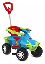 Mini Veiculo Smart Quad Passeio Azul Pedal com Haste Bandeirante Menino