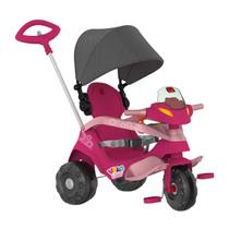 Mini Veiculo Triciclo Velobaby Reclinavel Cor Rosa Com Capo - BANDEIRANTE