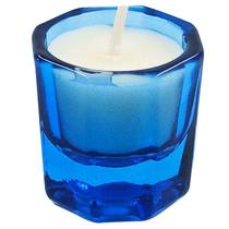 Mini vela aromática com suporte de vidro colorido 3,3x3,5