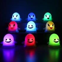 Mini Velas Fantasma Com Led Colorida Enfeite Halloween 2un
