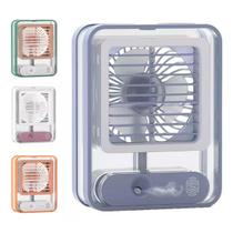 Mini Vent. Ar Climatizador Umidificador 3x1 USB LED